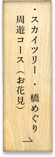 貸切屋形船のスカイツリー・橋めぐり周遊コース（お花見）